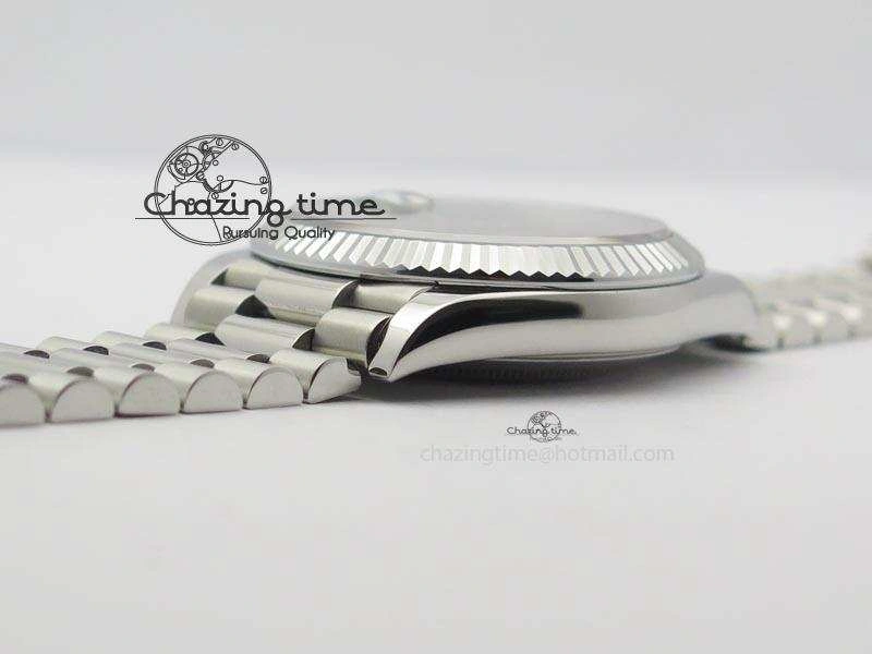 DayDate 40mm BP-Maker 228206 SS White Roman Dial (Fluted Bezel) On SS Bracelet ETA2836