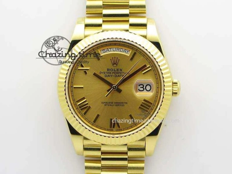 DayDate 40mm BP-Maker 228238 YG Wrapped Gold Roman Dial (Fluted Bezel) On YG Bracelet ETA2836
