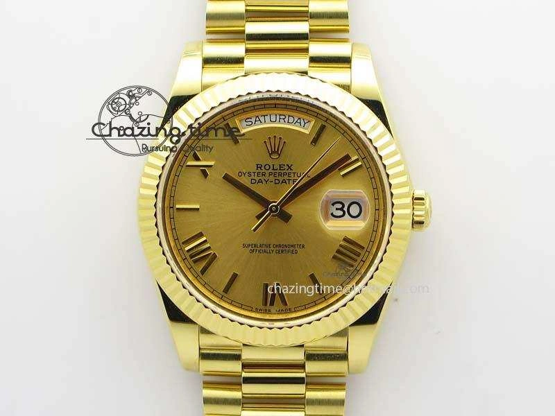 DayDate 40mm BP-Maker 228238 YG Wrapped Gold Roman Dial (Fluted Bezel) On YG Bracelet ETA2836
