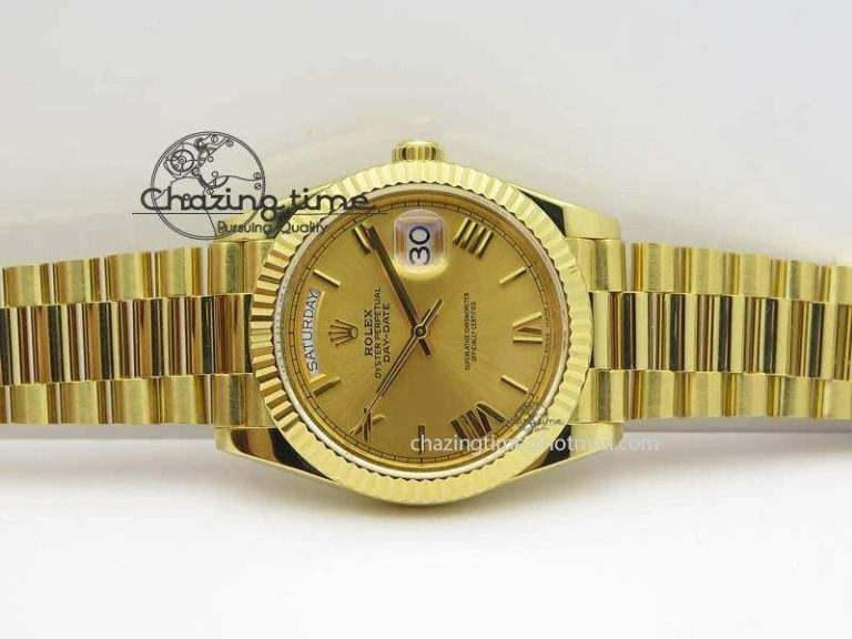 DayDate 40mm BP-Maker 228238 YG Wrapped Gold Roman Dial (Fluted Bezel) On YG Bracelet ETA2836