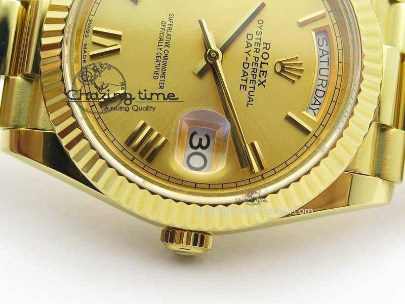 DayDate 40mm BP-Maker 228238 YG Wrapped Gold Roman Dial (Fluted Bezel) On YG Bracelet ETA2836