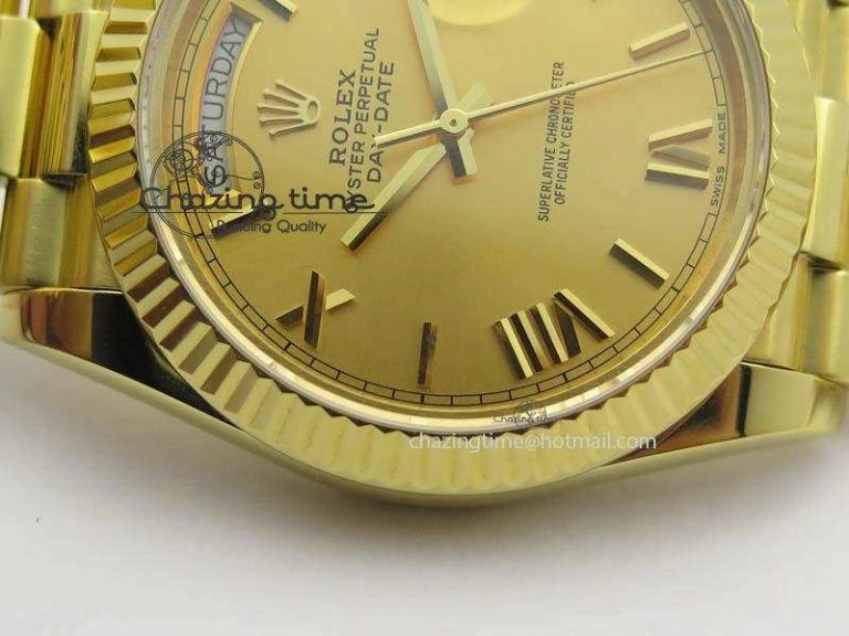 DayDate 40mm BP-Maker 228238 YG Wrapped Gold Roman Dial (Fluted Bezel) On YG Bracelet ETA2836