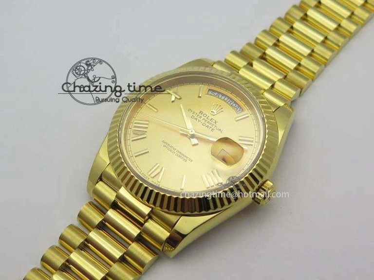 DayDate 40mm BP-Maker 228238 YG Wrapped Gold Roman Dial (Fluted Bezel) On YG Bracelet ETA2836