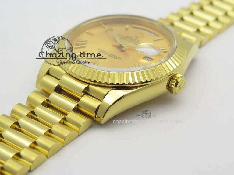 DayDate 40mm BP-Maker 228238 YG Wrapped Gold Roman Dial (Fluted Bezel) On YG Bracelet ETA2836