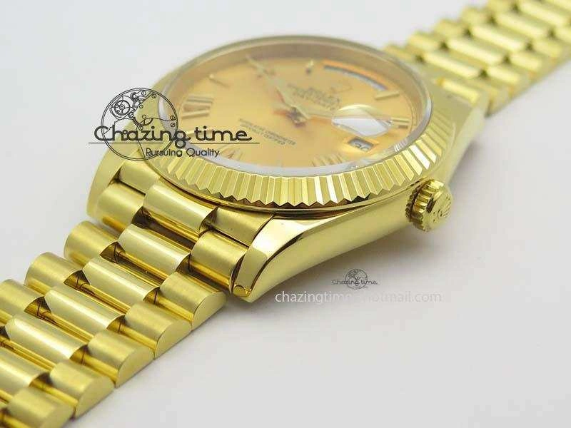 DayDate 40mm BP-Maker 228238 YG Wrapped Gold Roman Dial (Fluted Bezel) On YG Bracelet ETA2836