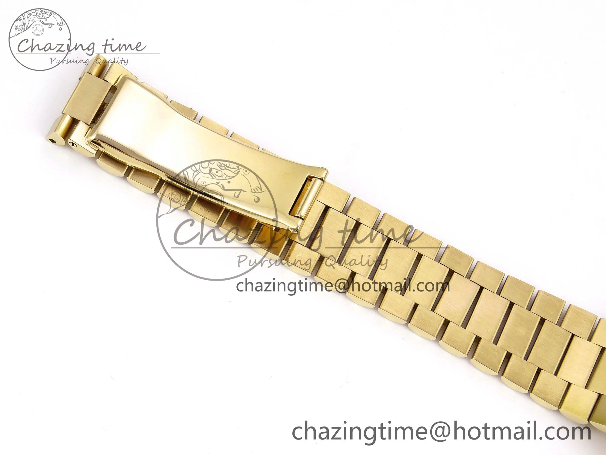 DayDate 40mm YG QF 1:1 Best Edition Green Roman Dial on President Bracelet A2824 (Gain Weight)