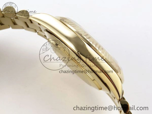 DayDate 40mm YG QF 1:1 Best Edition Green Roman Dial on President Bracelet A2824 (Gain Weight)