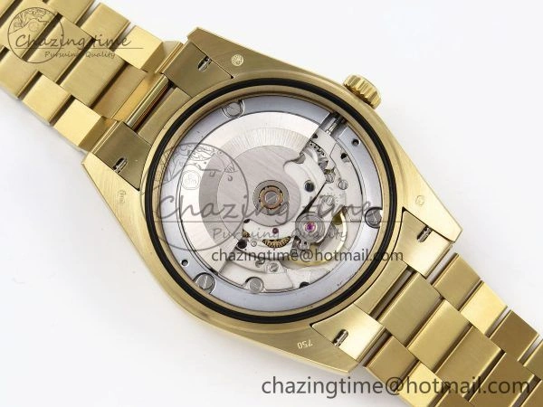 DayDate 40mm YG QF 1:1 Best Edition Green Roman Dial on President Bracelet A2824 (Gain Weight)
