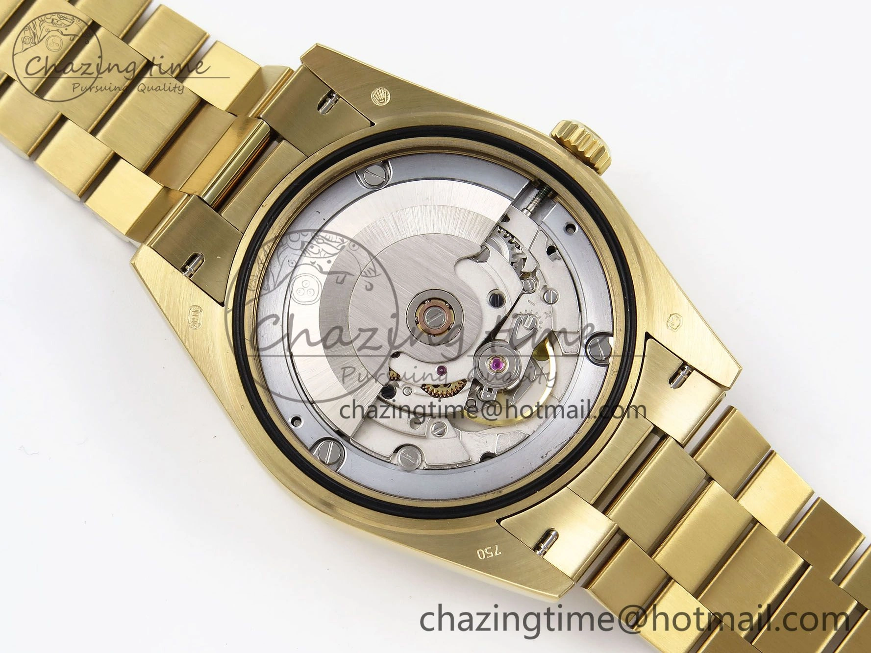 DayDate 40mm YG QF 1:1 Best Edition Green Roman Dial on President Bracelet A2824 (Gain Weight)