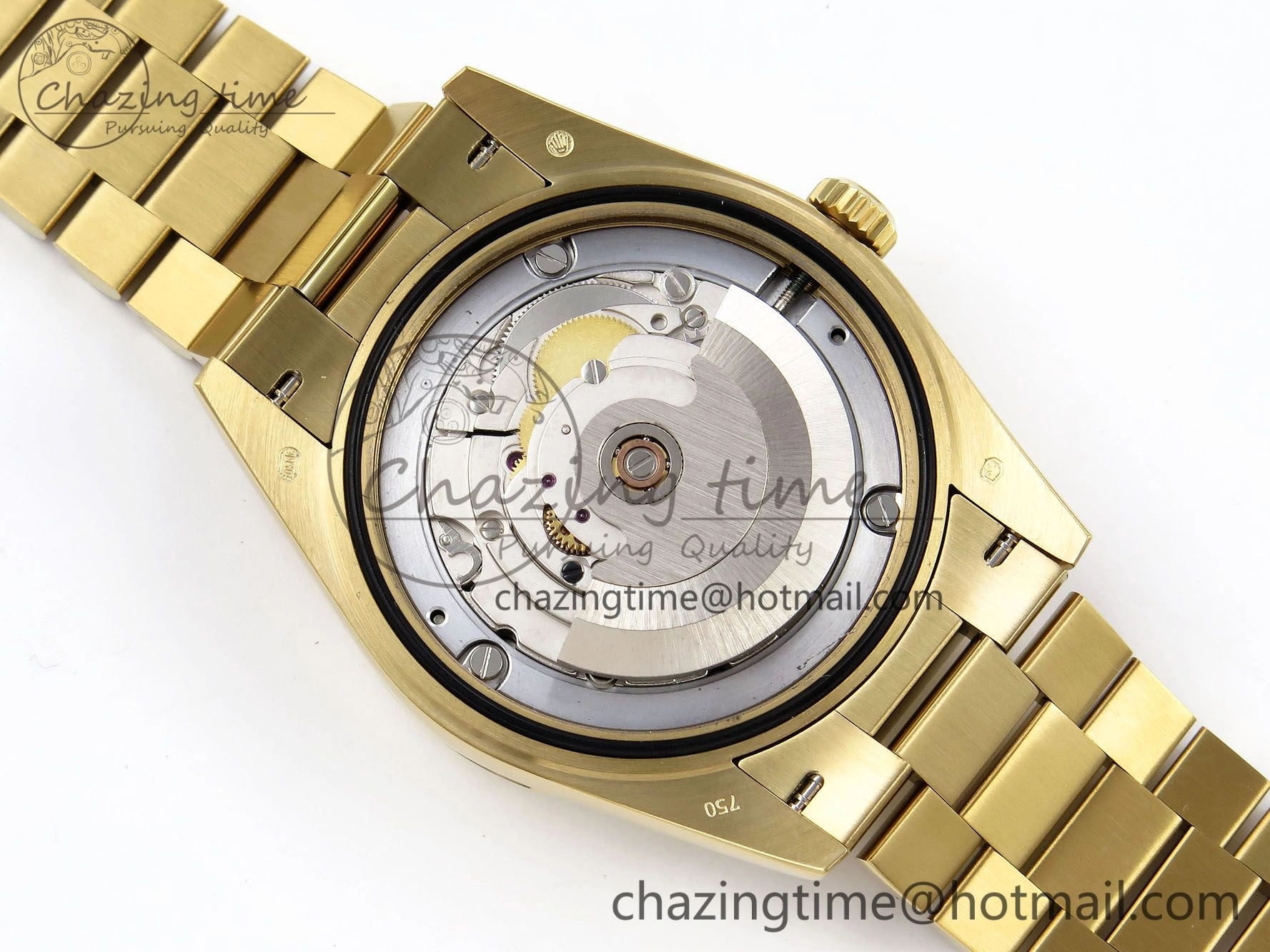 DayDate 40mm YG QF 1:1 Best Edition Green Roman Dial on President Bracelet A2824 (Gain Weight)