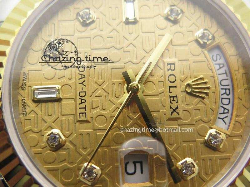 DayDate II 41mm MK Best Edition SS RG Wrapped Gold Dial Diamond Marker On Bracelet A2836