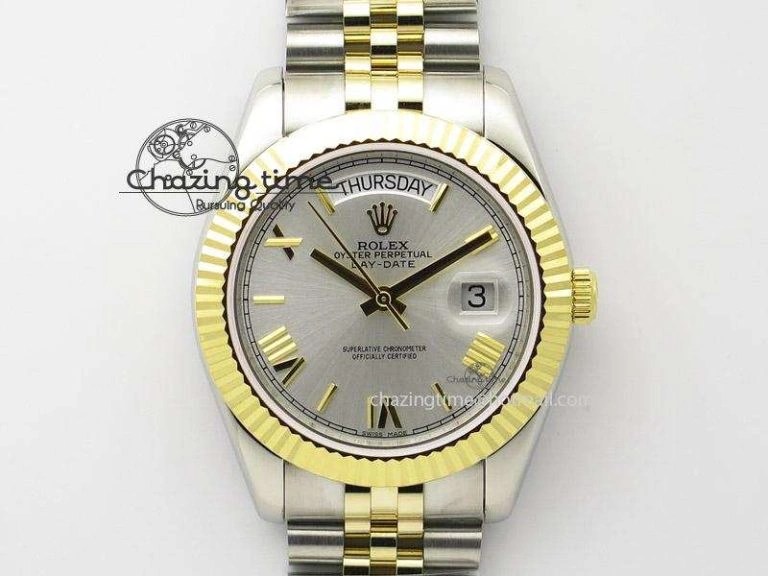 DayDate II 41mm MK Best Edition SS RG Wrapped Sliver Dial Roman Marker On Bracelet A2836