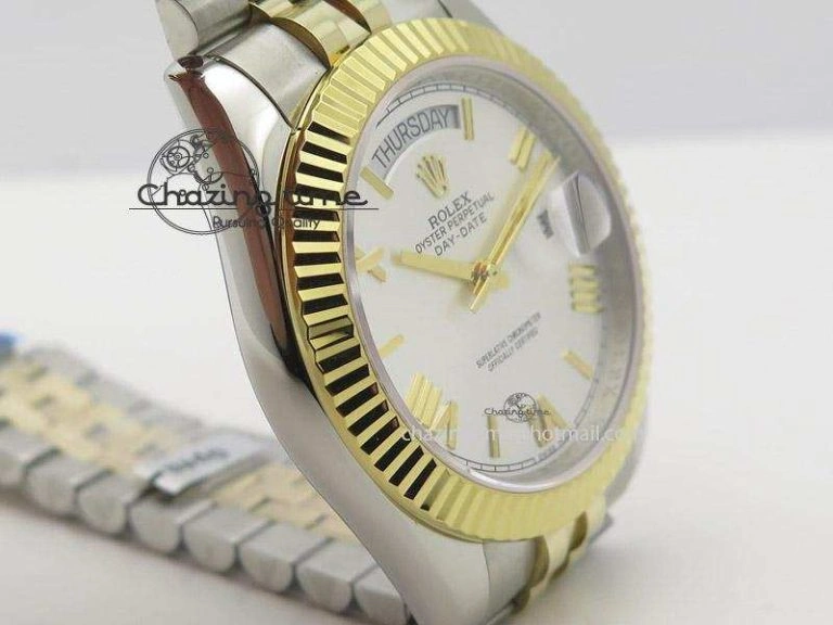 DayDate II 41mm MK Best Edition SS RG Wrapped Sliver Dial Roman Marker On Bracelet A2836