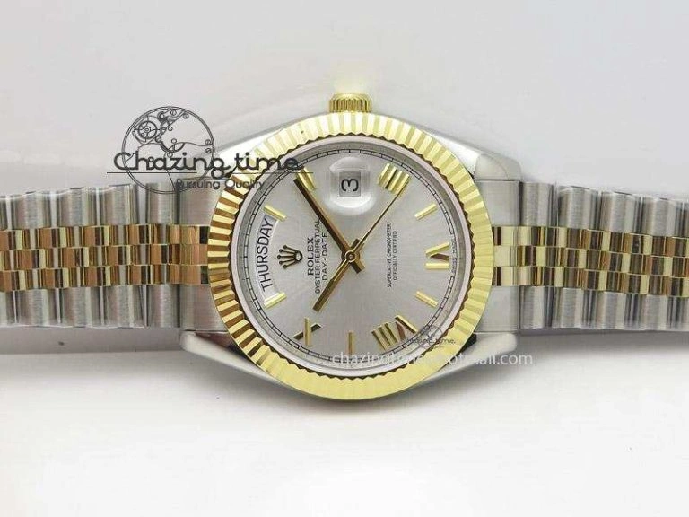 DayDate II 41mm MK Best Edition SS RG Wrapped Sliver Dial Roman Marker On Bracelet A2836