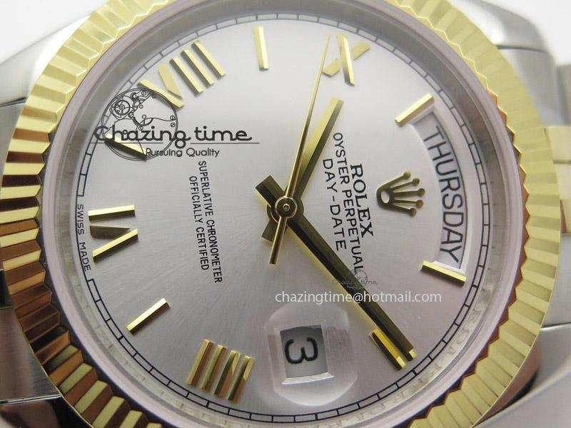 DayDate II 41mm MK Best Edition SS RG Wrapped Sliver Dial Roman Marker On Bracelet A2836