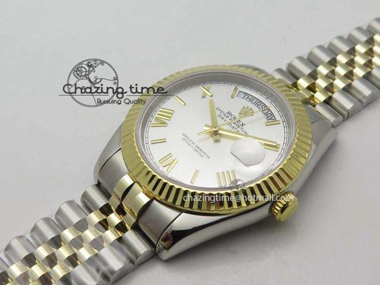 DayDate II 41mm MK Best Edition SS RG Wrapped Sliver Dial Roman Marker On Bracelet A2836