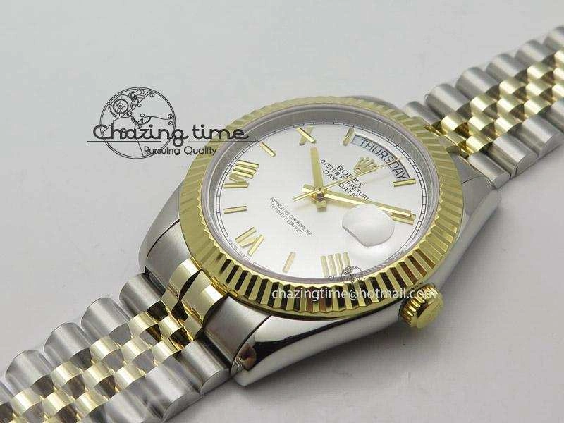 DayDate II 41mm MK Best Edition SS RG Wrapped Sliver Dial Roman Marker On Bracelet A2836