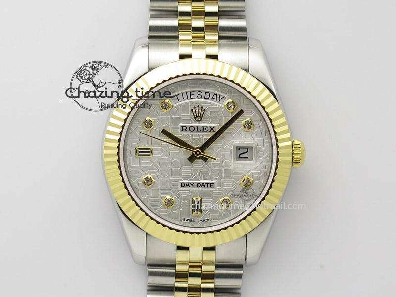 DayDate II 41mm MK Best Edition SS RG Wrapped White Dial Diamond Marker On Bracelet A2836