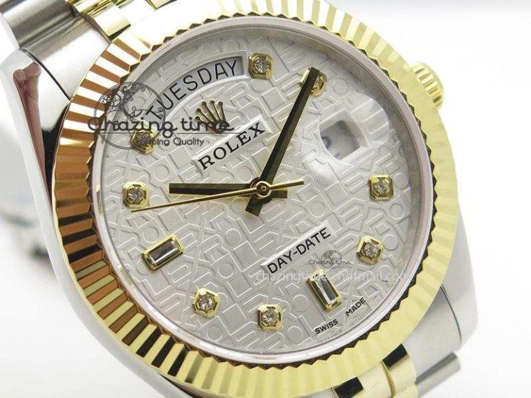 DayDate II 41mm MK Best Edition SS RG Wrapped White Dial Diamond Marker On Bracelet A2836