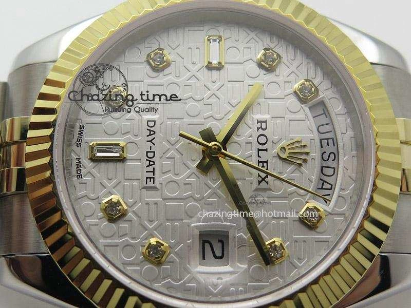 DayDate II 41mm MK Best Edition SS RG Wrapped White Dial Diamond Marker On Bracelet A2836
