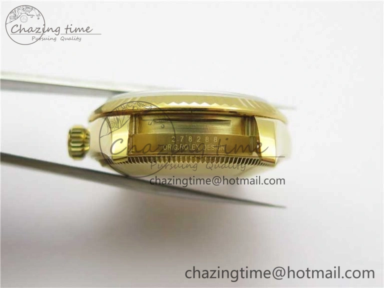 Daydate 278288 31mm YG EWF Best Edition Green Malachite Dial Crystal Markers on YG President Bracelet ETA2688