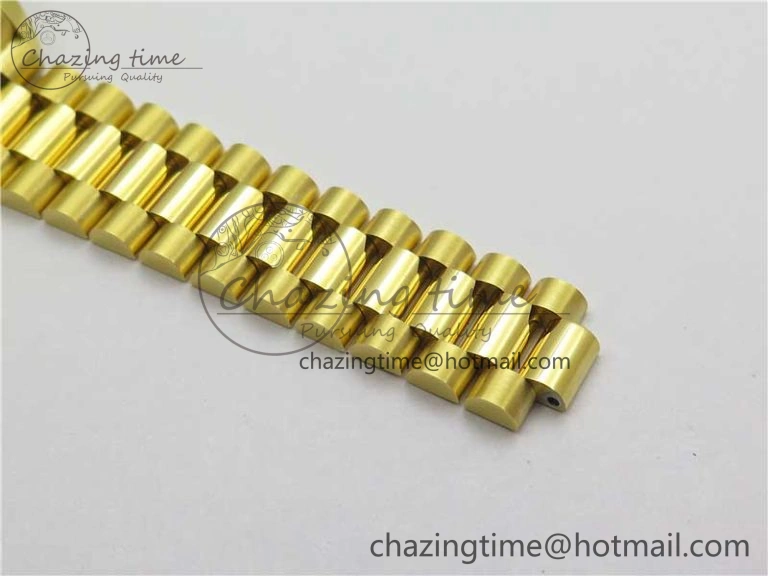 Daydate 278288 31mm YG EWF Best Edition Green Malachite Dial Crystal Markers on YG President Bracelet ETA2688
