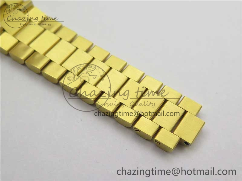 Daydate 278288 31mm YG EWF Best Edition Green Malachite Dial Crystal Markers on YG President Bracelet ETA2688