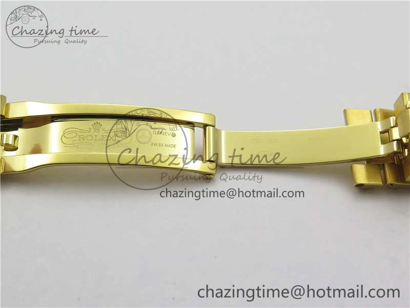 Daydate 278288 31mm YG EWF Best Edition Green Malachite Dial Crystal Markers on YG President Bracelet ETA2688
