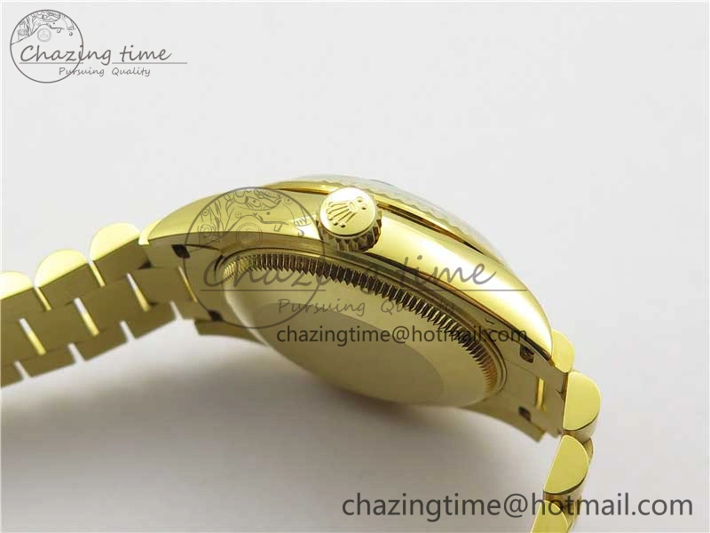 Daydate 278288 31mm YG EWF Best Edition Green Malachite Dial on YG President Bracelet ETA2688