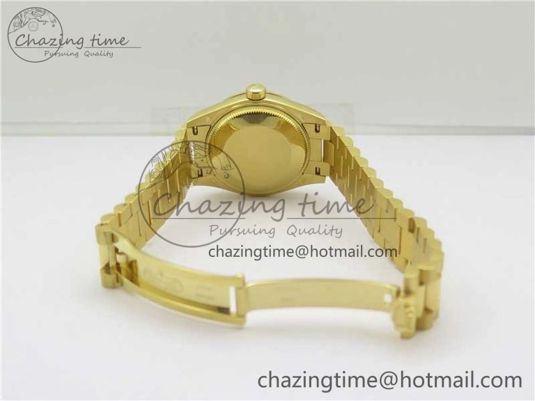 Daydate 278288 31mm YG EWF Best Edition Green Malachite Dial on YG President Bracelet ETA2688