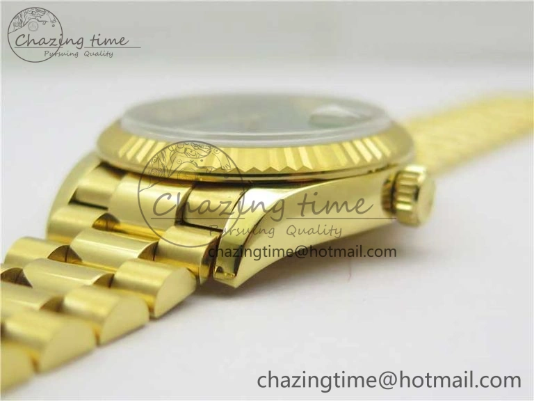Daydate 278288 31mm YG EWF Best Edition Green Malachite Dial on YG President Bracelet ETA2688