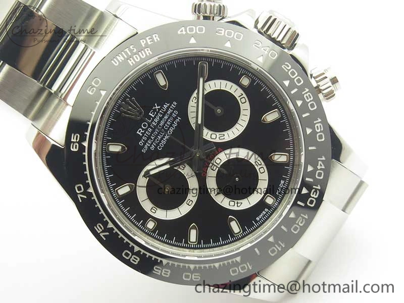 Daytona 116500 ARF 1:1 Best Edition 904L SS Case And Bracelet Black Dial A4130 Super Clone V2