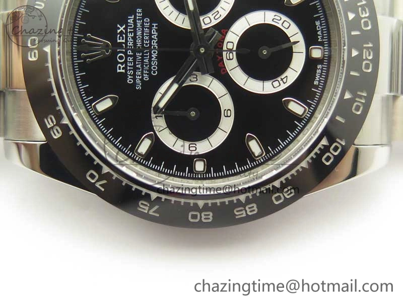 Daytona 116500 ARF 1:1 Best Edition 904L SS Case And Bracelet Black Dial A4130 Super Clone V2