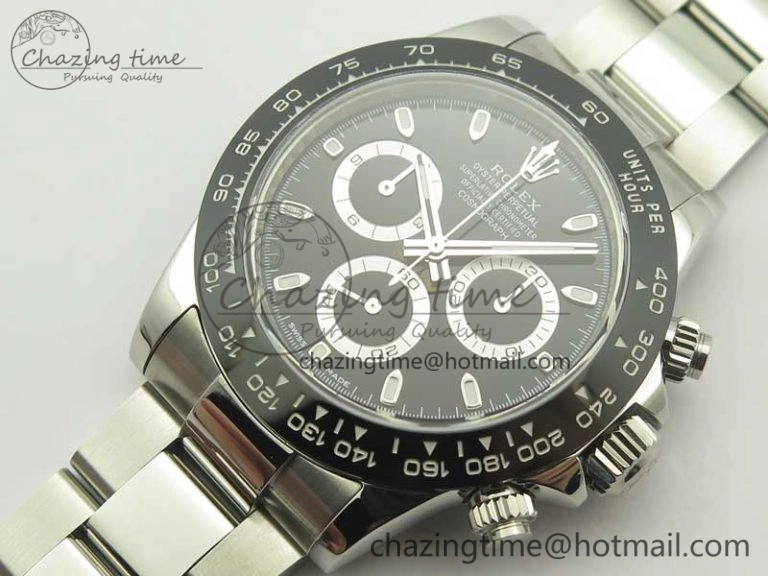 Daytona 116500 ARF 1:1 Best Edition 904L SS Case And Bracelet Black Dial A4130 Super Clone V2