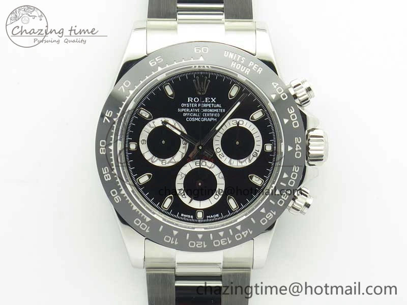 Daytona 116500 ARF 1:1 Best Edition 904L SS Case And Bracelet Black Dial A4130 Super Clone V2