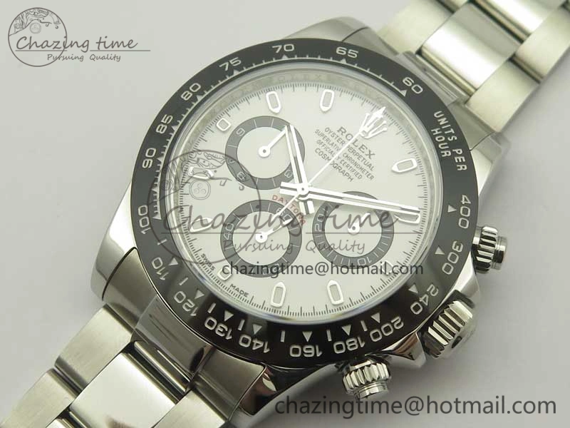 Daytona 116500 ARF 1:1 Best Edition 904L SS Case And Bracelet White Dial A4130 Super Clone V2