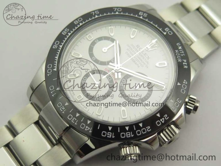 Daytona 116500 GMF Best Edition 904L SS Case and Bracelet White Dial A4130