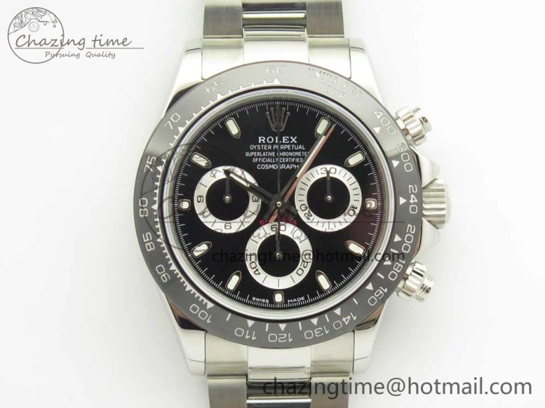 Daytona 116500 JHF Best Edition Ceramic Bezel Black Dial on SS Bracelet A4130