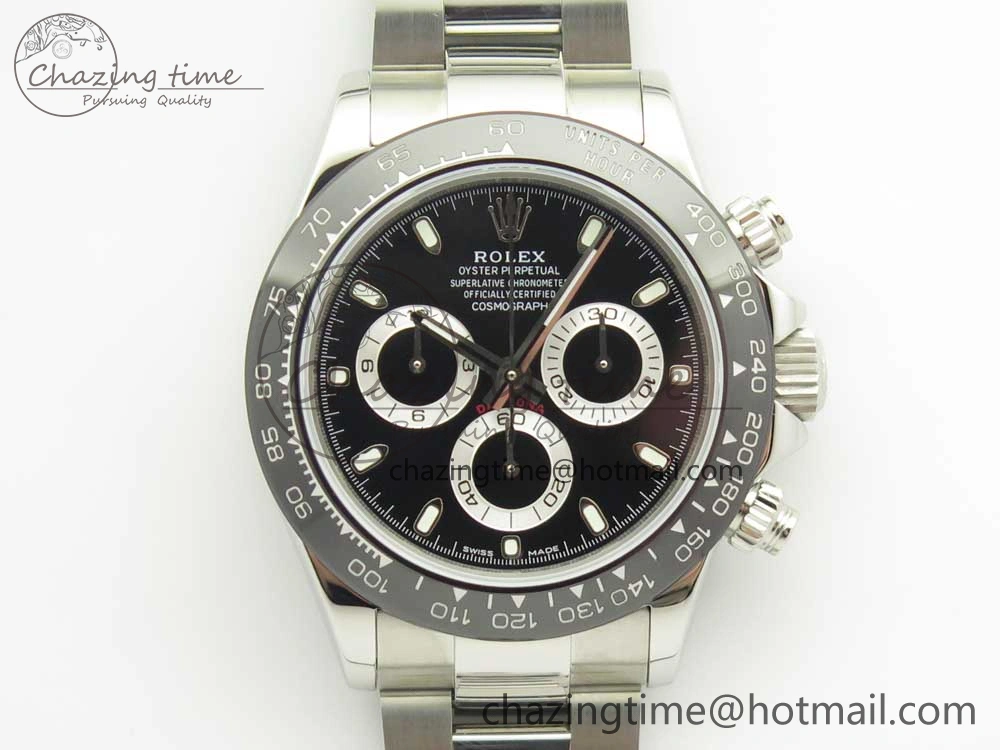 Daytona 116500 JHF Best Edition Ceramic Bezel Black Dial on SS Bracelet A4130