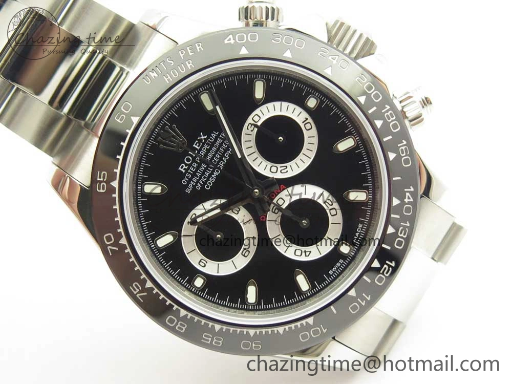 Daytona 116500 JHF Best Edition Ceramic Bezel Black Dial on SS Bracelet A4130