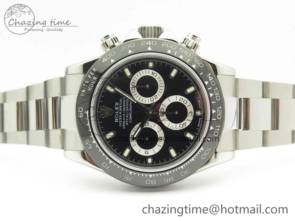 Daytona 116500 JHF Best Edition Ceramic Bezel Black Dial on SS Bracelet A4130