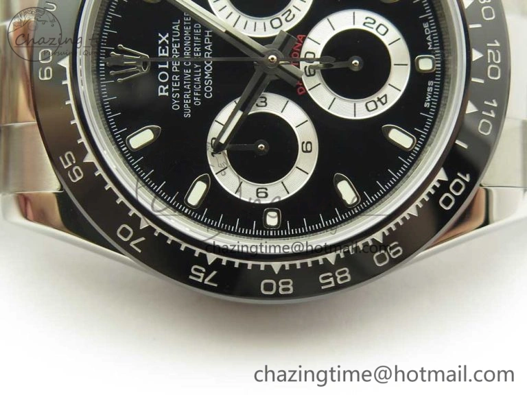 Daytona 116500 JHF Best Edition Ceramic Bezel Black Dial on SS Bracelet A4130