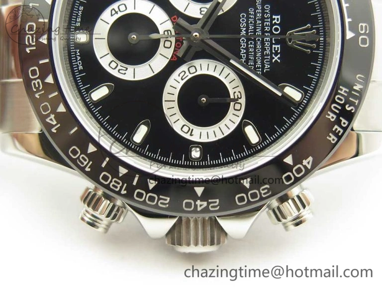Daytona 116500 JHF Best Edition Ceramic Bezel Black Dial on SS Bracelet A4130