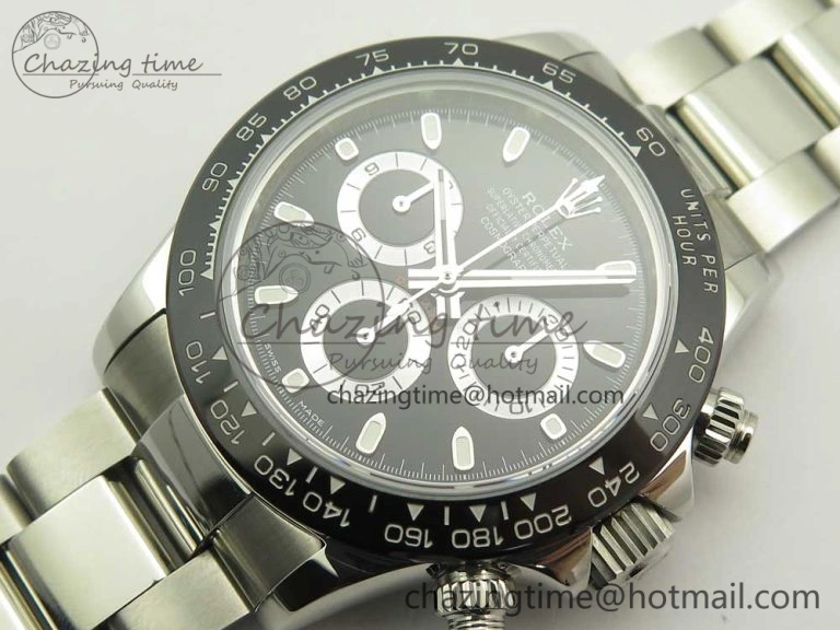Daytona 116500 JHF Best Edition Ceramic Bezel Black Dial on SS Bracelet A4130