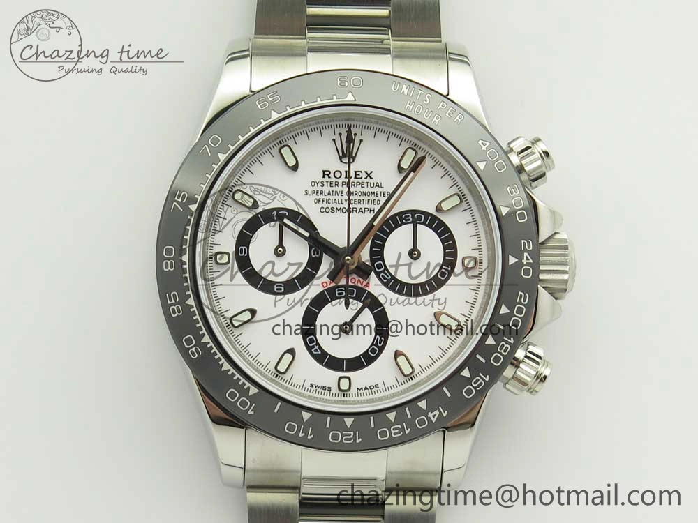 Daytona 116500 JHF Best Edition Ceramic Bezel White Dial on SS Bracelet A4130