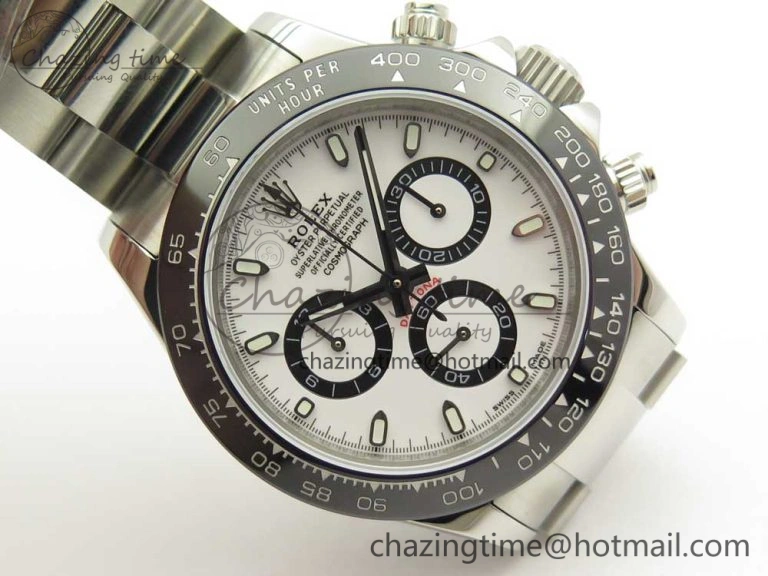 Daytona 116500 JHF Best Edition Ceramic Bezel White Dial on SS Bracelet A4130