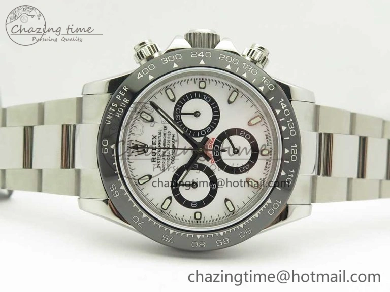 Daytona 116500 JHF Best Edition Ceramic Bezel White Dial on SS Bracelet A4130