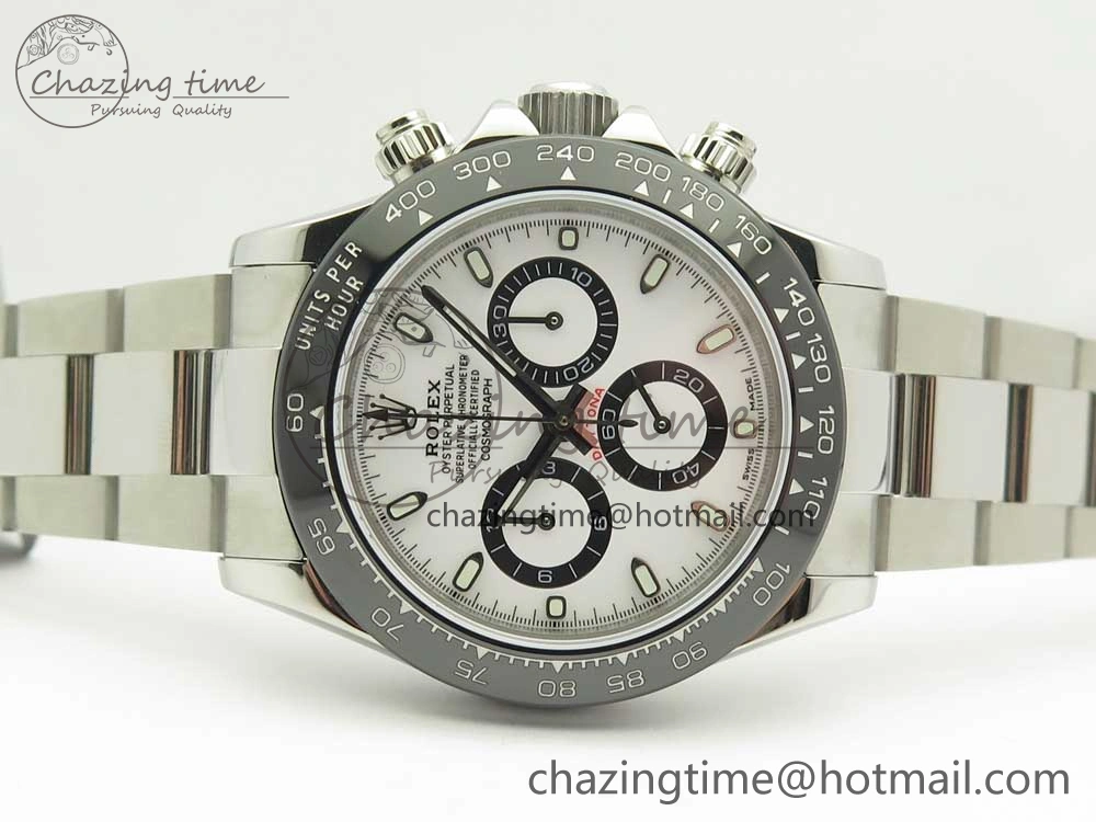 Daytona 116500 JHF Best Edition Ceramic Bezel White Dial on SS Bracelet A4130