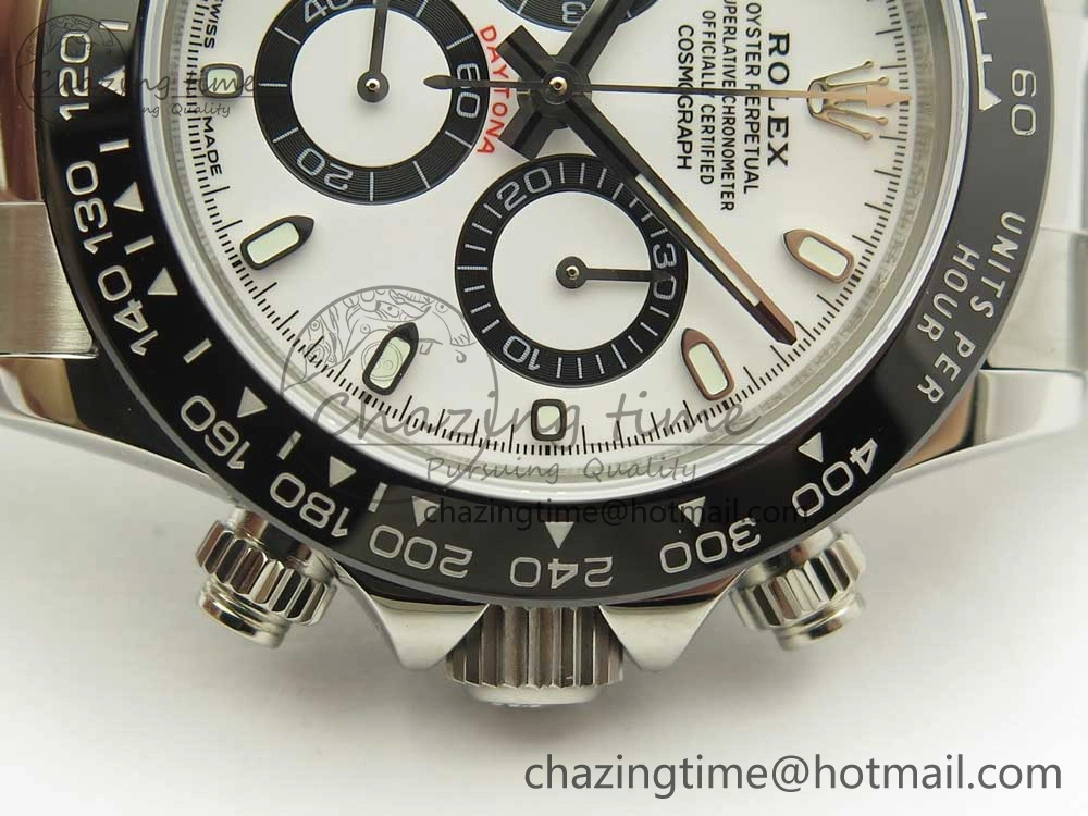 Daytona 116500 JHF Best Edition Ceramic Bezel White Dial on SS Bracelet A4130