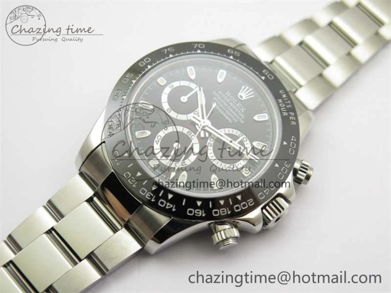 Daytona 116500 KKF 1:1 Best Edition 904L Steel Black Dial on SS Bracelet A7750